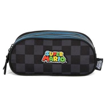 Imagem de Estojo Triplo Escolar Juvenil Super Mario Bros-Unissex