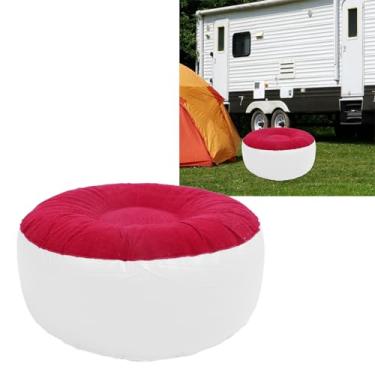 Imagem de Banqueta inflável, design ergonômico leve e portátil, material macio, acampamento ao ar livre, piquenique, pesca (com banco temporário em casa (vermelho)