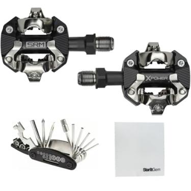 Imagem de Pedais de medidor de potência SRM X-Power MTB de dupla face – Eixo longo, compatível com SPD, Bluetooth e ANT+, rastreamento de energia de precisão, corpo de liga durável, bateria recarregável