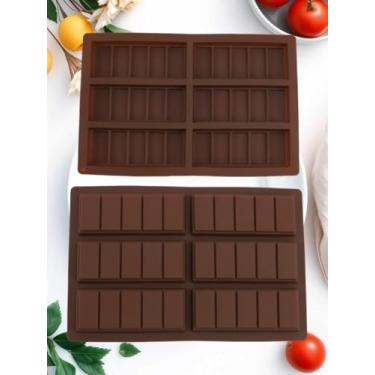 Imagem de Molde de silicone de 16 grades de chocolate para barra de chocolate, pistache, doces, salgadinhos, marrom