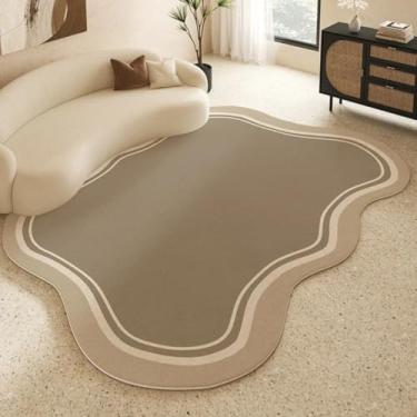 Imagem de Decoração de sala de estar, tapetes macios e macios, tapetes de pelúcia de formato irregular para quarto, vestiário grosso (140x200cm/B)