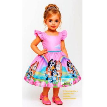 Imagem de Vestido Temático Infantil Festa Bluey - Nalu kids, 6, Rosa