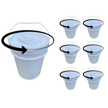 Imagem de Balde Para Pipoca De Alça Plástica E Tampa Rosca - Kit 6 Pçs