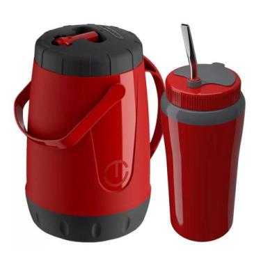 Imagem de Kit Tererê Unitermi 2,5L Copo Térmico 650ml com Bomba Inox  Praticidad