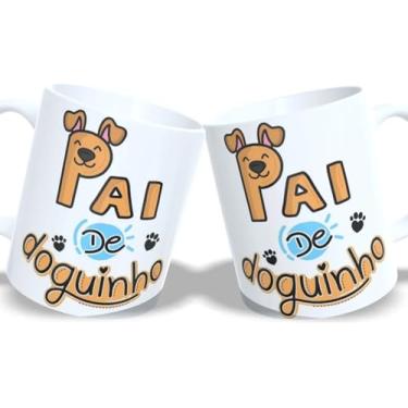 Imagem de Caneca Cerâmica Pai de Pet Cachorro 325ml – Presente Criativo, Estampa Pet Lover, Cor Branca