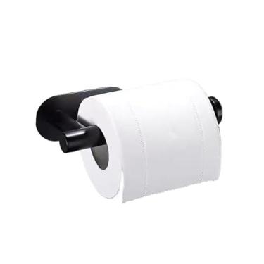 Imagem de Suporte para Papel Toalha sob Armário sem Perfuração - Organizador para Cozinha e Banheiro(Pequeno Plástico（PRETO）)