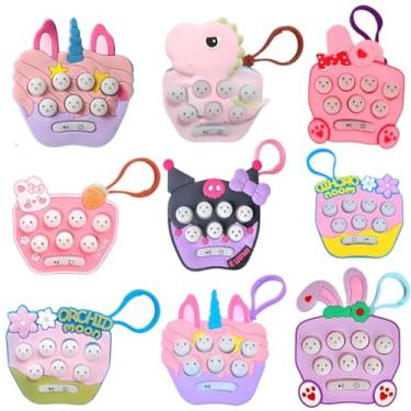 Imagem de Cdb kids Mini Pop It Eletrônico, Kit com 20 Chaveiros, Brinquedo Antistresse Sensorial, Manual, Plástico, Unissex, para Crianças 6 Anos, Certificado INMETRO (20-SORTIDOS)