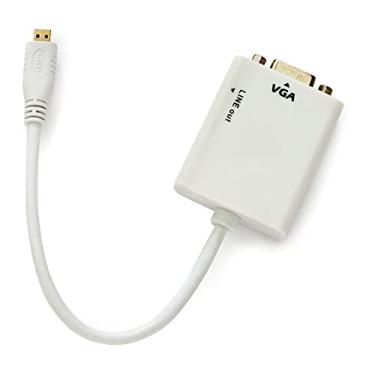 Imagem de Cabo Adaptador Micro HDMI para VGA com Áudio - Branco