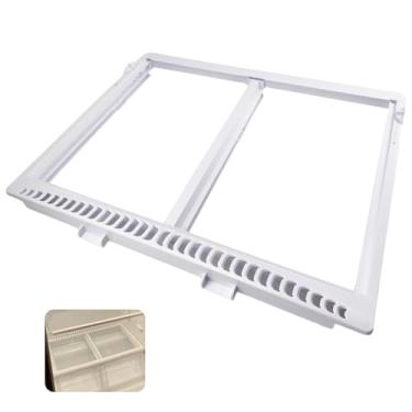 Imagem de HLZDS 240364790 Moldura de prateleira de geladeira compatível com geladeira Frigidaire, capa de frigideira substitui AP4393266 240364718 240364767 AH2361226 Capa de gaveta de geladeira (sem vidro)