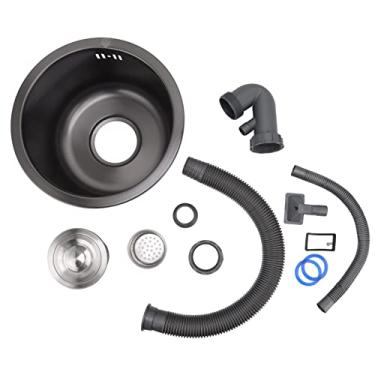 Imagem de Luqeeg Pia de Bar, Pia de Cozinha Redonda de Plástico Com Tratamento Patenteado para Restaurante (Nano diamante negro)