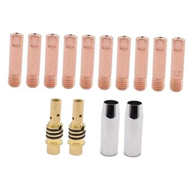 Imagem de barenx Metal MB15AK MIG Tochas de Soldagem Bocais Equipamento de Solda Pistola de Soldagem Conjunto de Conexão Biela Boca Condutiva Bocal de Gás Doméstico Trabalho de Soldagem - 14 Peças A