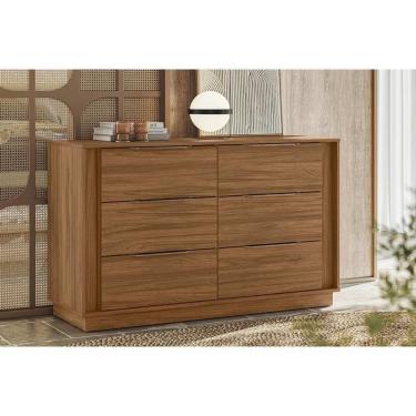 Imagem de Cômoda De Quarto Giardino C- 6 Gavetas Nogueira Touch - Demóbile