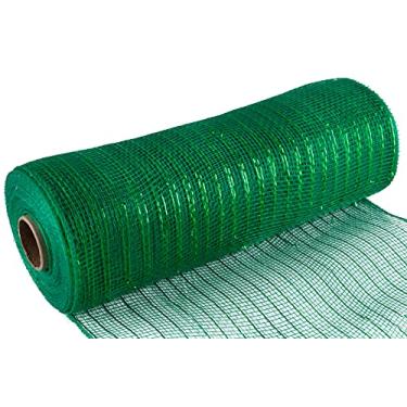 Imagem de AVANAVA Fita de serapilheira metálica de malha decorativa de 25 cm x 9,1 metros - esmeralda metálica