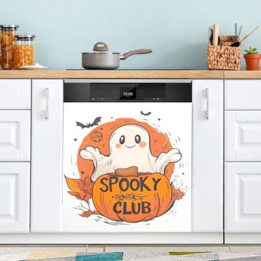 Imagem de ATTX Capa magnética de abóbora para lava-louças, 58,4 cm C x 66 cm A, decoração da capa da máquina de lavar louça, decalques de armário doméstico e eletrodomésticos adesivos #141