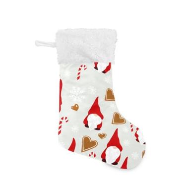 Imagem de GakkiGii Lindas meias de Natal de gnomo, pacote com 2, decoração de Natal grande para parede de lareira de árvore, 45 x 31 cm