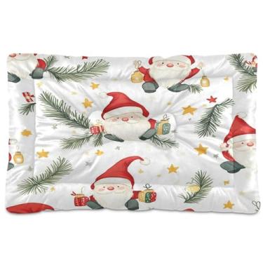 Imagem de SEHANY Cama de Natal para cães de Papai Noel, cama de gato com fundo antiderrapante, cama de canil, colchão macio para animais de estimação, lavável para cães pequenos, médios e grandes, gatos, 91 x