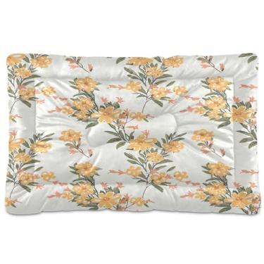 Imagem de SEHANY Cama de flores coloridas para cães e gatos com fundo antiderrapante, cama de canil, colchão macio para animais de estimação, lavável para cães pequenos, médios e grandes, gatos, 61 x 45 cm