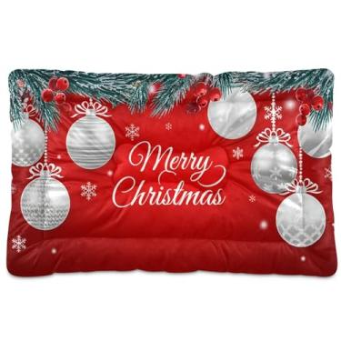 Imagem de SEHANY Cama de Natal bola para cães e gatos com fundo antiderrapante, cama de canil, colchão macio para animais de estimação, lavável, almofada de cama para cães pequenos, médios e grandes, gatos, 91