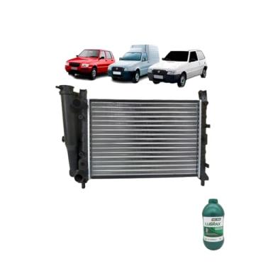 Imagem de Kit Radiador Uno 1.6 1991-1996 + Aditivo Lubrax Verde Concentrado 1L