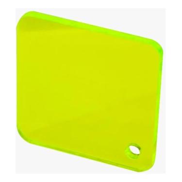 Imagem de Chapa de Acrílico Verde Fluorescênte 2mm 50x50cm Placa Premium Transparente Cast Virgem 100 por cento de Pureza | 0,5x0,5m Comunicação Visual | Dobrável | Corte a Laser | 500x500mm
