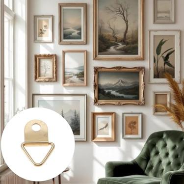 Imagem de Generic 20 cabides para fotos, triângulo, médio, ferro, dourado, 22 x 14 mm