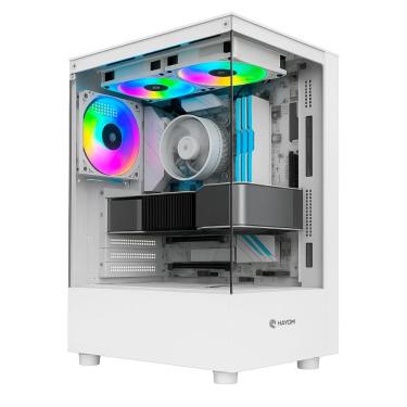 Imagem de Gabinete Gamer Aquário Hayom GB1793 - Design Torre - Incluso 3 Coolers 120mm - ATX - Branco