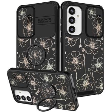 Imagem de Funermei Capa para Samsung Galaxy S24 Plus - Capa de telefone feminina bonita feminina flores estéticas design exclusivo com capa de câmera e suporte de anel Funda para Samsung S24 Plus