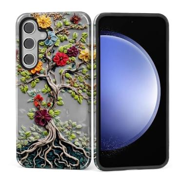 Imagem de ZHEGAILIAN Capa para Samsung Galaxy S24 Plus, capa rígida à prova de choque + silicone macio 2 em 1, híbrido, à prova de choque, proteção contra quedas, árvore da vida