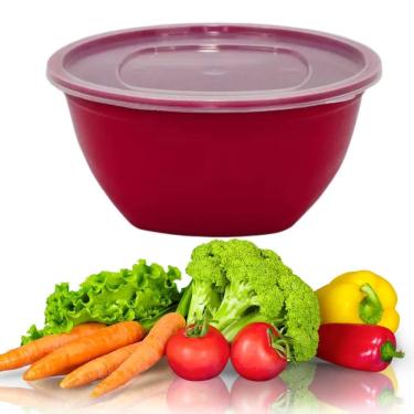 Imagem de SALADEIRA Pote Redonda Grande 3,5L com Tampa - Praticidade e Versatilidade na sua Cozinha - PANAMI
