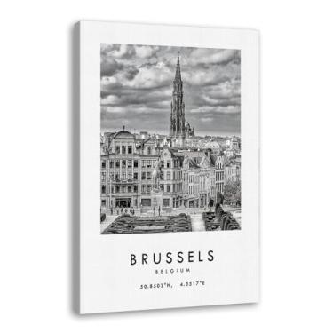 Imagem de Pôster de cidade preto e branco - impressão de viagem Roma Las Vegas Veneza Paris Sydney Amsterdã Amalfi Sanfrancisco Pintura em tela impressões de paisagem da cidade do mundo imagens de parede pôster