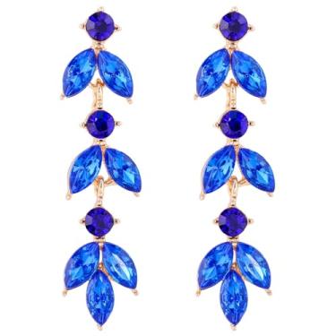 Imagem de Brincos de formatura de casamento com strass para mulheres, elegantes brincos de cristal para noivas, damas de honra, vestidos de formatura 2024, Metal, Sem pedra preciosa