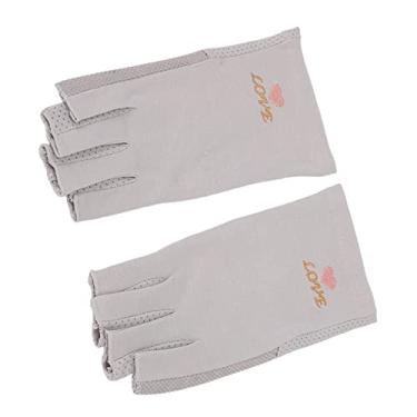 Imagem de Luqeeg Luvas Elásticas para Manicure, Proteção Uv Sem Dedos para Arte Em Unhas, Salão de Beleza, Peso Leve Respirável para Proteção Pele (Cinza)