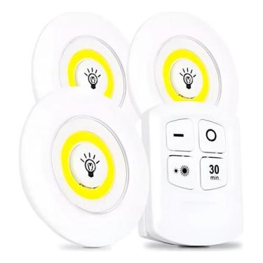 Imagem de Kit 3 Lâmpada Luminária Led Spot Sem Fio Com Controle Remoto - lua
