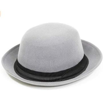 Imagem de Chapéu Coco Preto Bowler Chapelaria Vintage - Cinza- P - Homem-Masculino