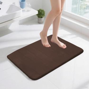 Imagem de Tapete de banho de espuma viscoelástica, 61 cm x 40 cm, tapetes de banheiro ultra macios e antiderrapantes, absorvente de água e lavável na máquina para banheiro, chuveiro e banheira
