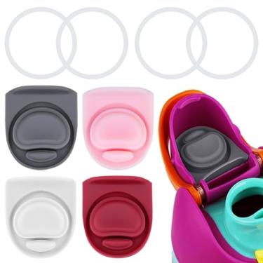 Imagem de BMSQOFD 4 conjuntos de tampas de vedação de substituição para boca de tampa Owala Freesip, peças de anel de vedação de silicone para garrafa de água, acessórios de tampa superior para Owala Freesip 16