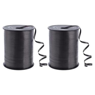 Imagem de HOBBIESAY Fita de ondulação de 500 metros para embrulho de presente conjunto de fitas de balão preto ondulado para presentes de decorações de festa, fitas ideais para caixa de presente, laços, buquê