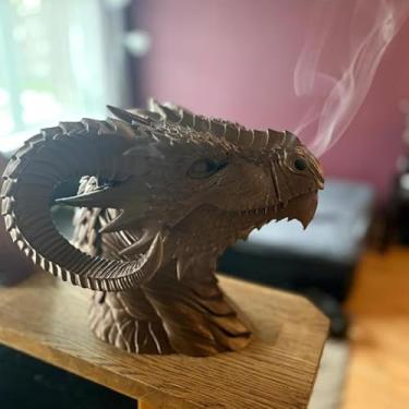 Imagem de Incensário Dragão Dourado Cascata Backflow Decorativo