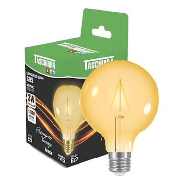 Imagem de Lâmpada Led Filamento Vintage G95 E27 3w Âmbar Taschibra