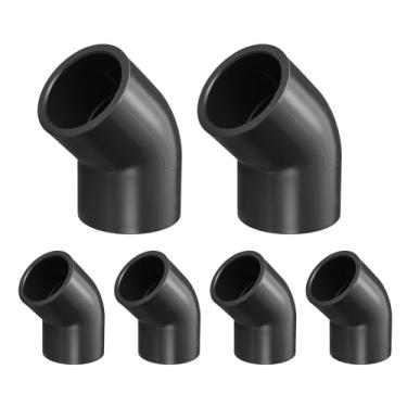 Imagem de DTGN 4 peças de encaixe de PVC de cotovelo de 2,5 cm e 45 graus, encaixe de tubo de PVC de grau de mobiliário bidirecional, conector de cotovelo de canto DIY para móveis de construção, conexão de