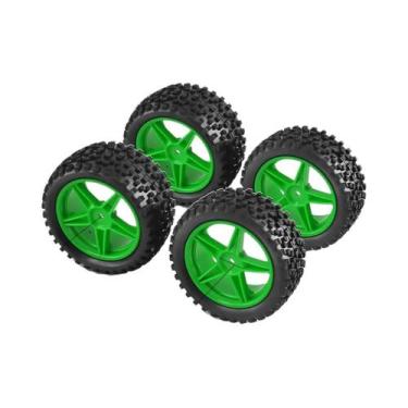 Imagem de Pneus Off-Road Resistentes Ao Desgaste Para Carro RC 1:10, Aro De Plás