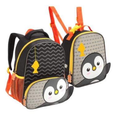 Imagem de Kit Mochila Escolar e Lancheira Térmica Zoop Seanite Pinguim