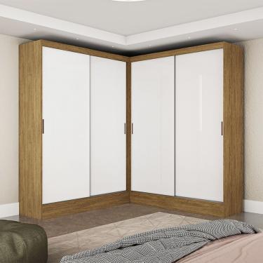 Imagem de Closet Casal Duplo Belém 4 Portas 4 Gavetas Carioca Móveis Cinamomo Branco