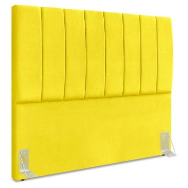 Imagem de Cabeceira Queen 160 Cm Com Frame Dalia Suede Amarelo Artte Amarelo