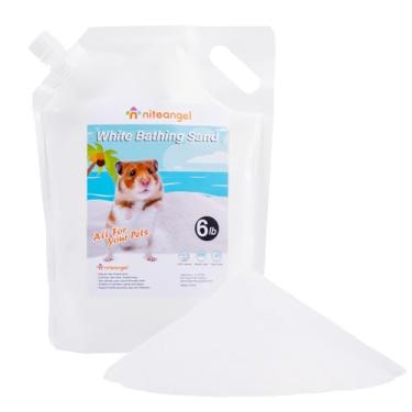 Imagem de Niteangel Hamster Desert Bath Sand | Banheira sem poeira ou areia de areia para hamster chinchilas gerbil ratos Degu ou outros animais de estimação pequenos (areia branca, 2,7 kg)