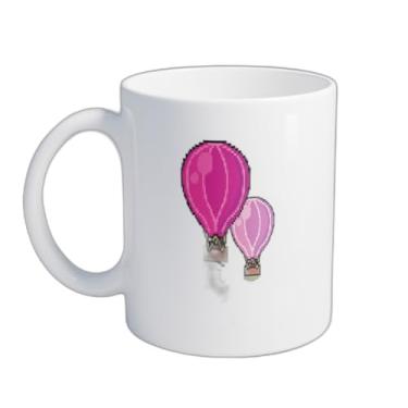Imagem de Caneca Xícara de Café Porcelana 300ml com Desenho de Balões de Ar Quente