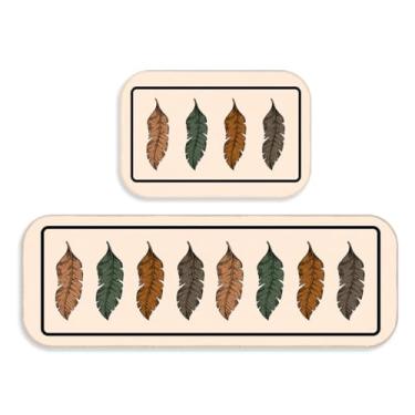 Imagem de Tapetes Cozinha Jogo 2 peças Modernos - Trilho + Passadeira - Antiderrapantes e Confortáveis(TPCOZ5138)