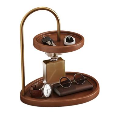 Imagem de Bandeja Para Mesa De Café,Organizador de Armazenamento Retrô,Organizador Rustico Para Exposicao | Para Joias Relogios Chaves Maquiagem Sala Aparador Home Office