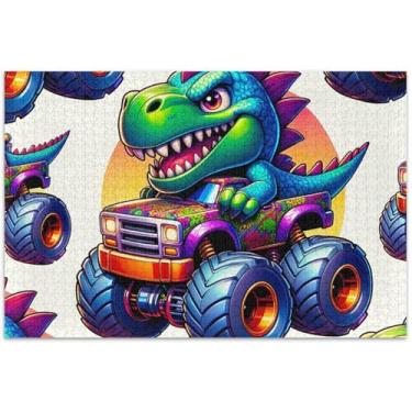 Imagem de Quebra-cabeças de desenho animado de dinossauro 3D, 500 peças para adultos, jogos, arte, quebra-cabeças, jogos difíceis, presentes