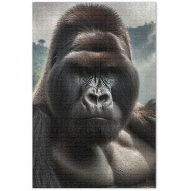 Imagem de Boss Quebra-cabeça de 1000 peças para adultos com flores de animais coloridos presentes de elefante branco engraçado, 75 x 40 cm